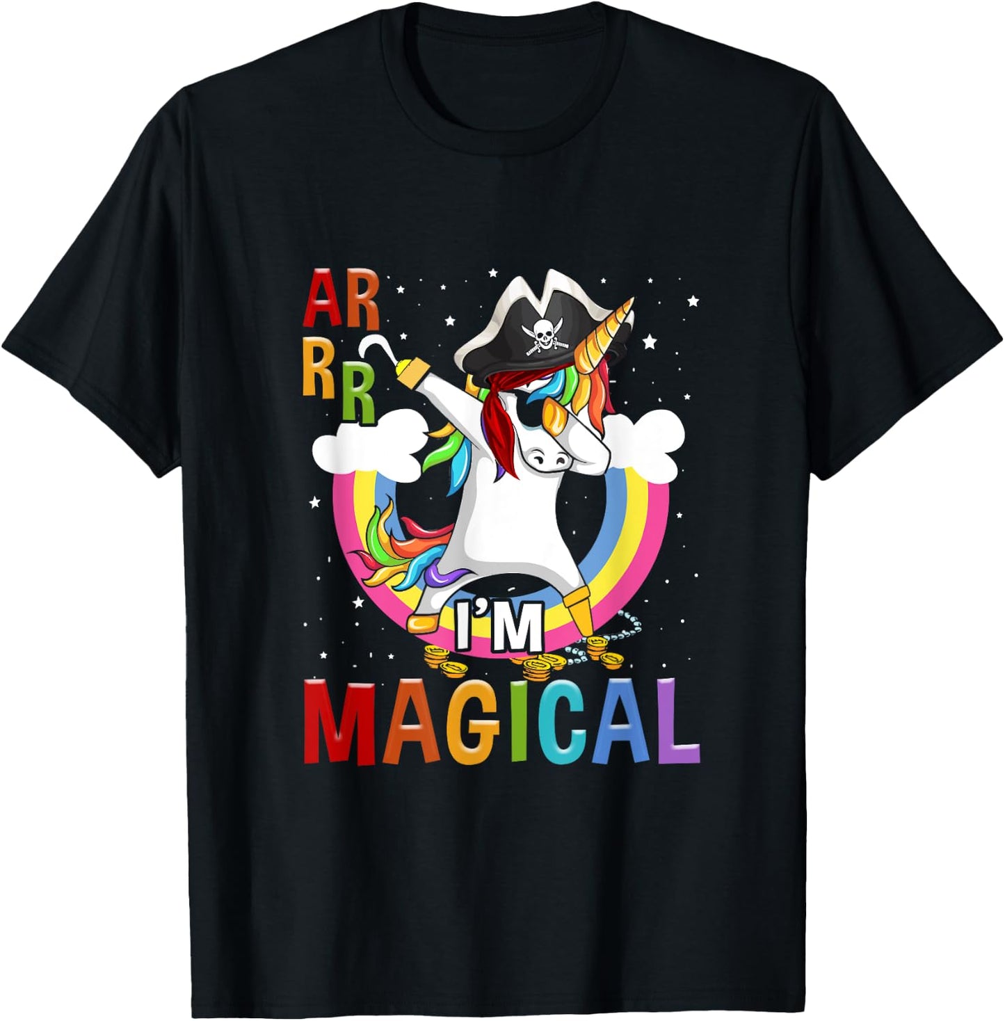 I'm Magical Caribbean Buccaneer Toddler Unicorn Pirate T-Shirt - T-Shirt | Black