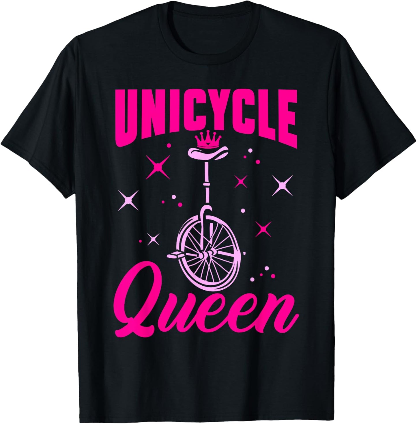Monocycle Unicycle Queen Monocyclist T-Shirt - T-Shirt | Black