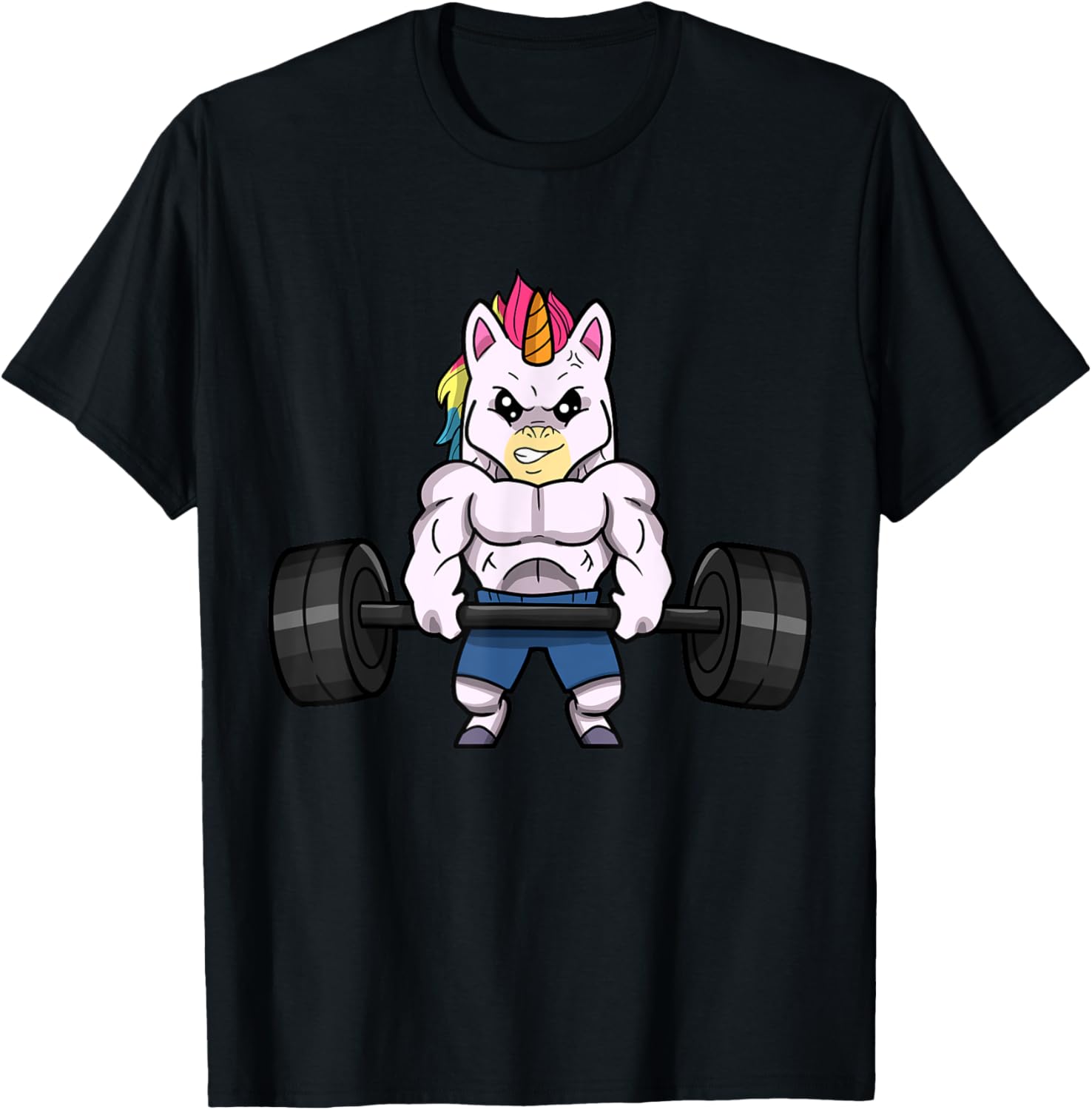 Weightlifting Unicorn Funny Powerlifting Fitness Gym T-Shirt - T-Shirt | Black
