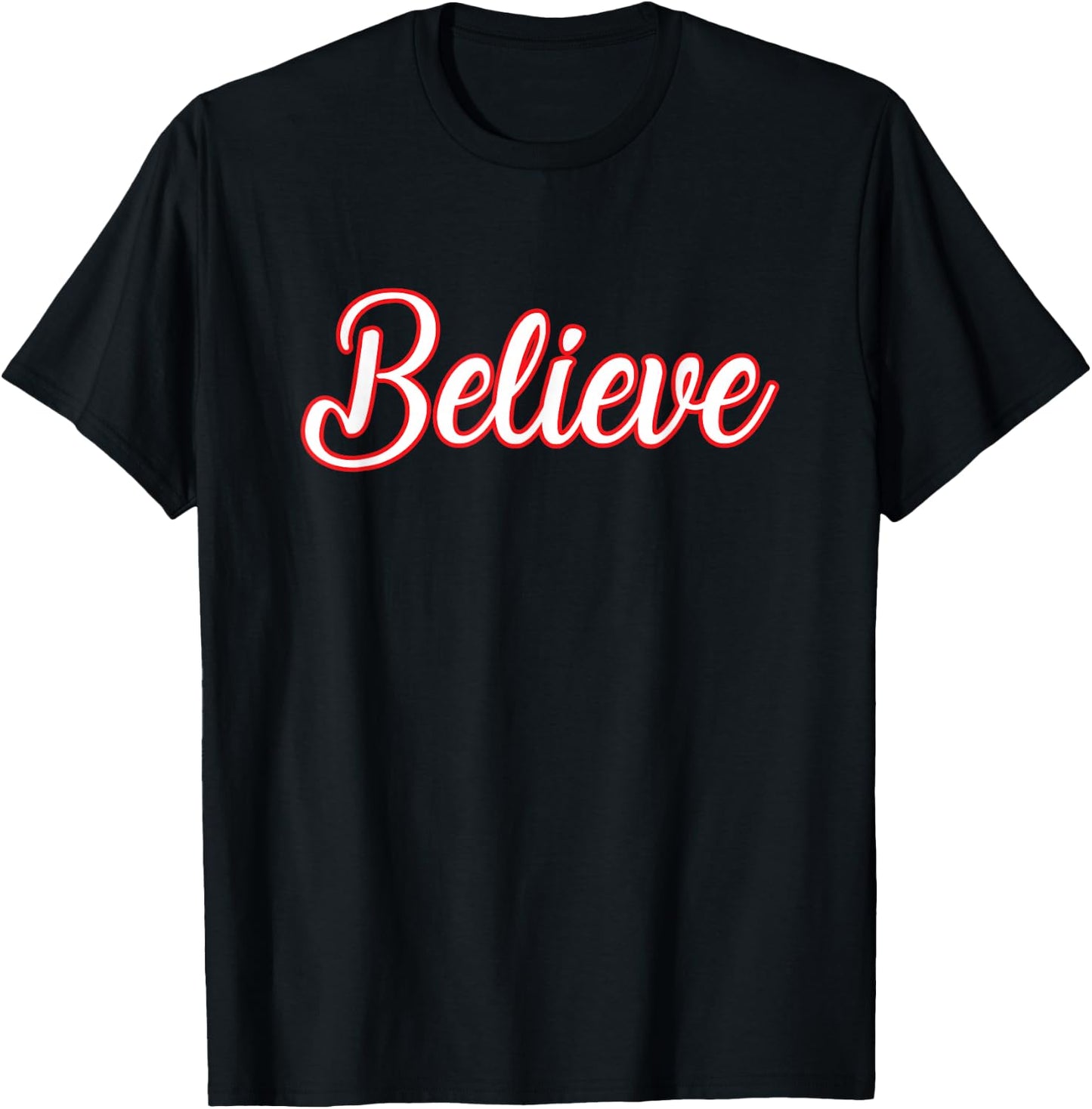 Believe Christmas Inspirational Faith Religion Mental Health T-Shirt - T-Shirt | Black