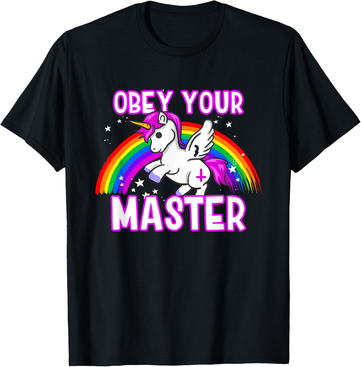 Obey Your Master - Satanic Unicorn - Anti Religion Metal T-Shirt - T-Shirt | Black