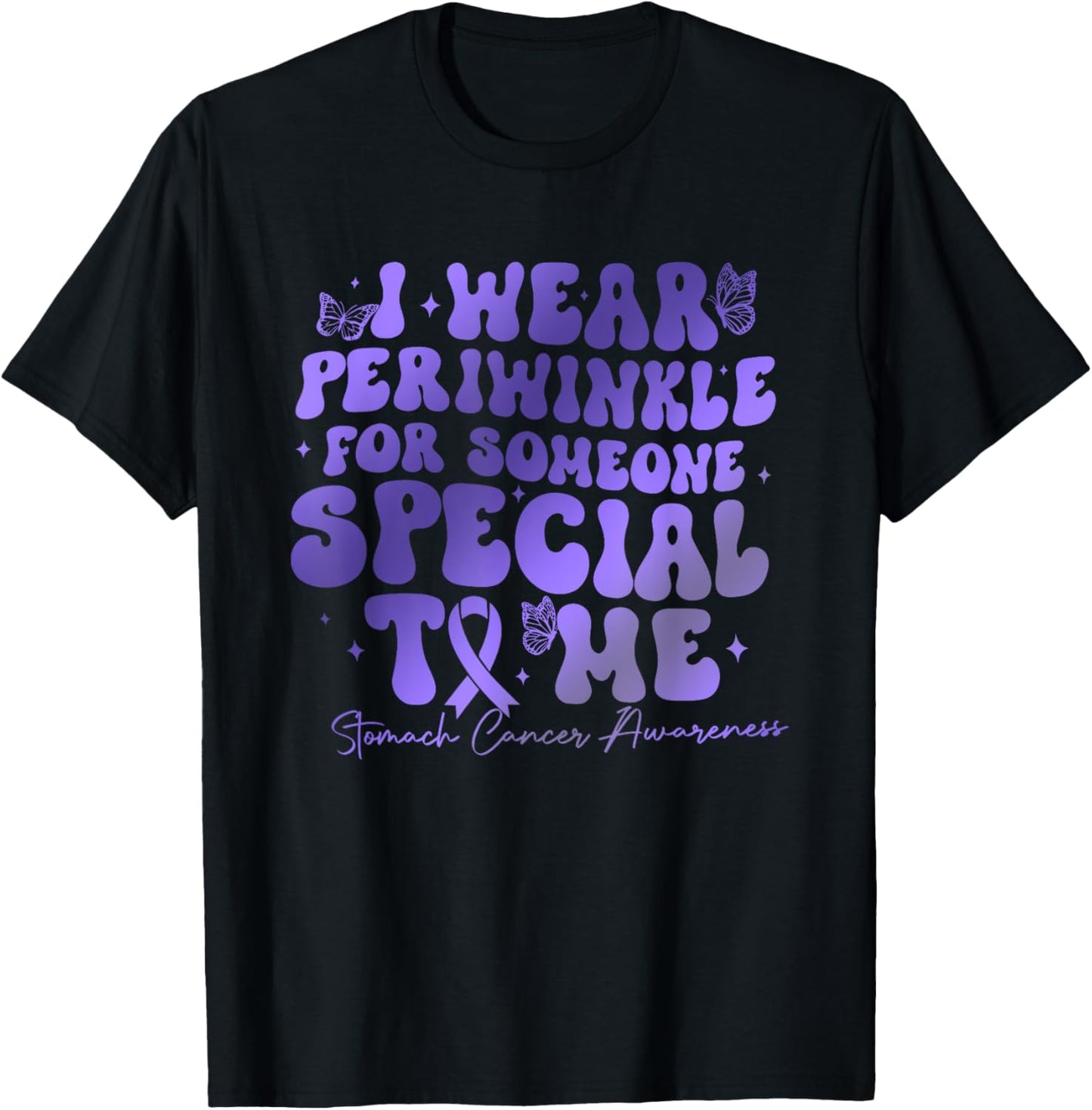 I Wear Periwinkle For Someone Special To Me Stomach Cancer T-Shirt - T-Shirt | Black