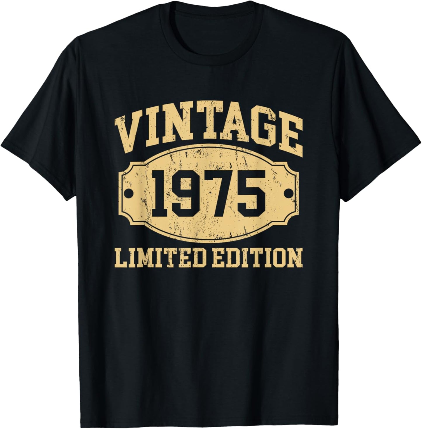Vintage 1975 Men Women Born In 1975 Birthday Idea Vintage T-Shirt - T-Shirt | Black