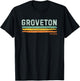 Vintage Stripes Groveton TX T-Shirt - T-Shirt | Black