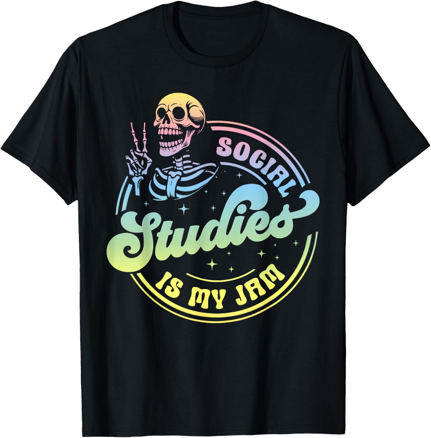 Social Studies is My Jam Skeleton History Teacher Costume T-Shirt - T-Shirt | Black