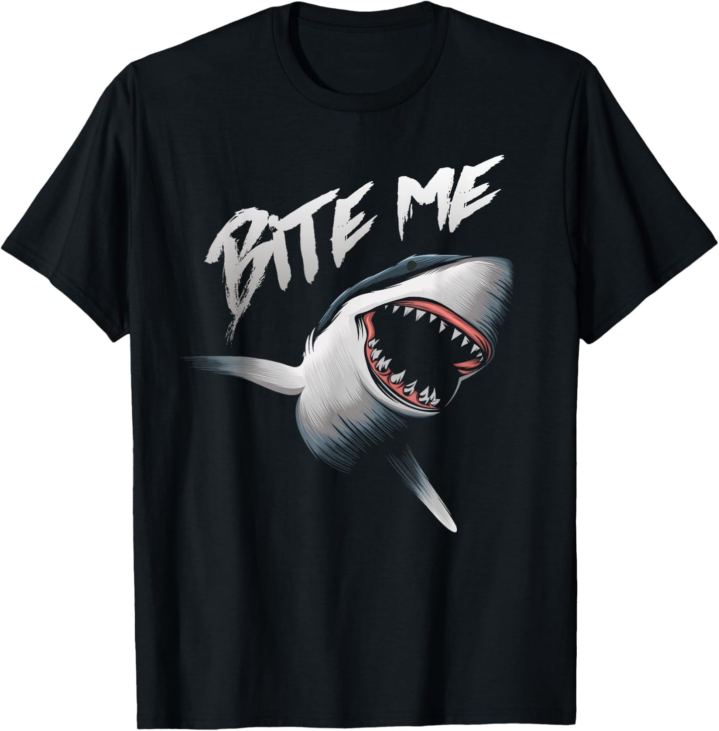 Bite Me Shark Shirt For Boys and Girls Summer Kids Gift T-Shirt - T-Shirt | Black
