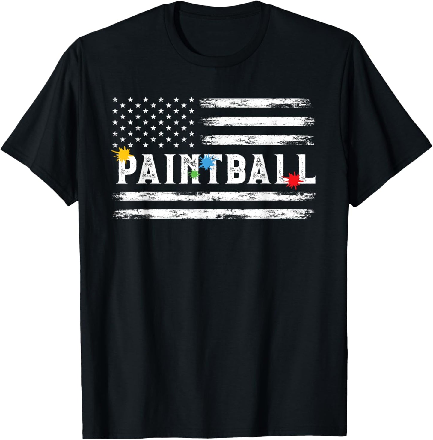 Vintage American USA Flag Paintball Player Paintballing Men T-Shirt - T-Shirt | Black