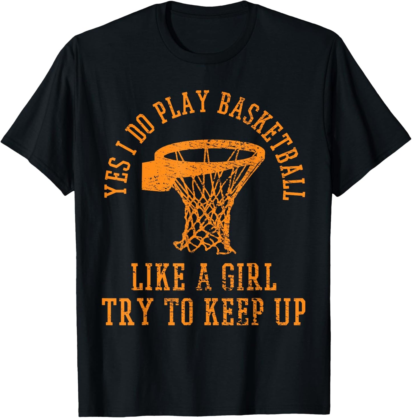Basketball Girl Vintage T-Shirt - T-Shirt | Black