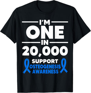 Osteogenesis Imperfecta Awareness One in 20.000 Fighter T-Shirt - T-Shirt | Black