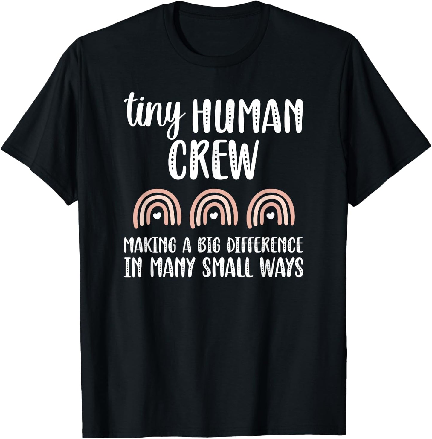 Tiny Human Crew Pediatric Nursing Crew Peds Nurse Squad T-Shirt - T-Shirt | Black