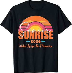 Senior Sunrise 2026 Woke Up for The Memories 2025 Graduation T-Shirt - T-Shirt | Black