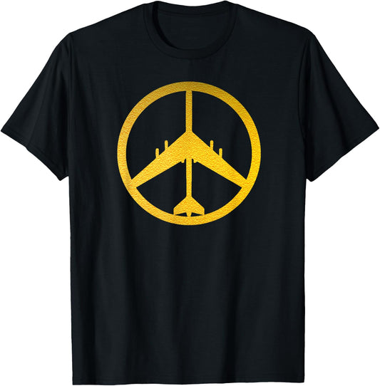 Peace Through Firepower B-52 Air Force Military Jet Vintage T-Shirt - T-Shirt | Black