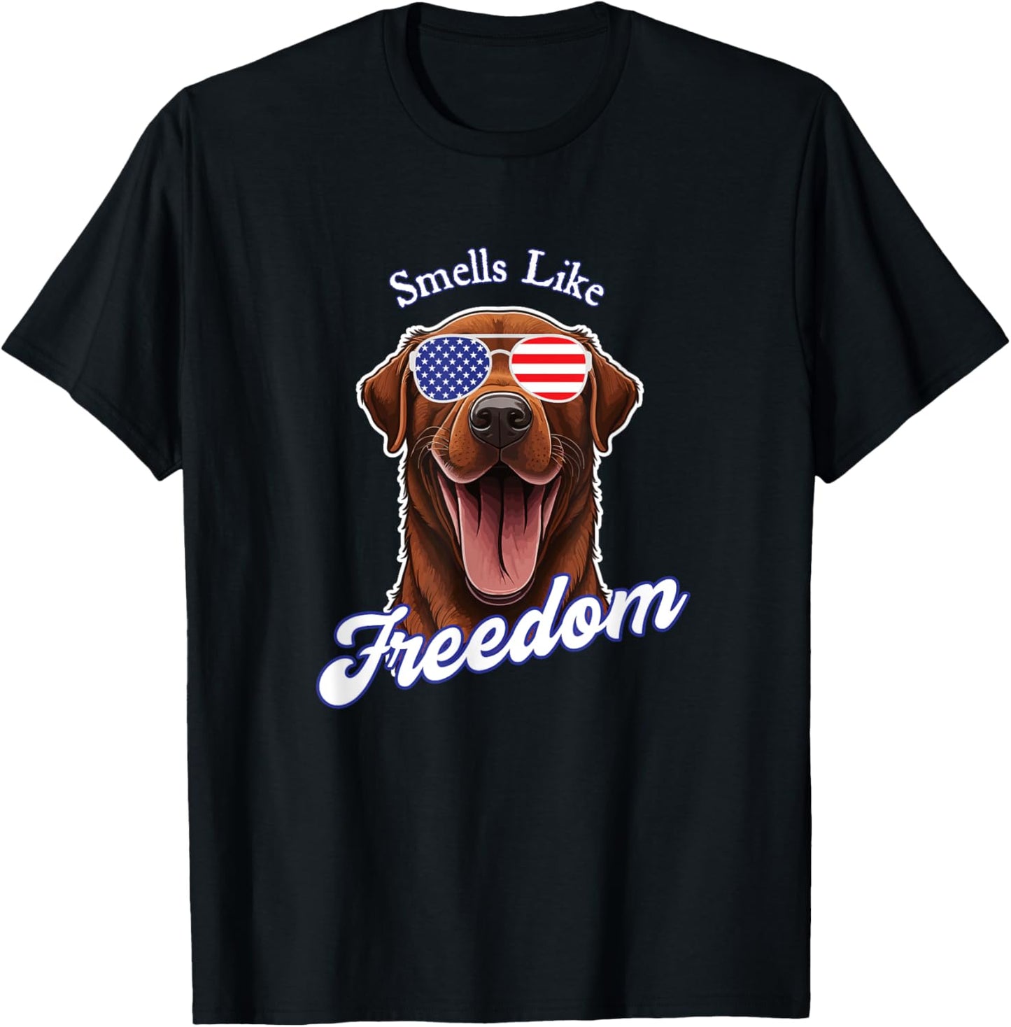 Chocolate Lab American Flag Patriotic 4th of July Vintage Women Men T-Shirt - T-Shirt | Black