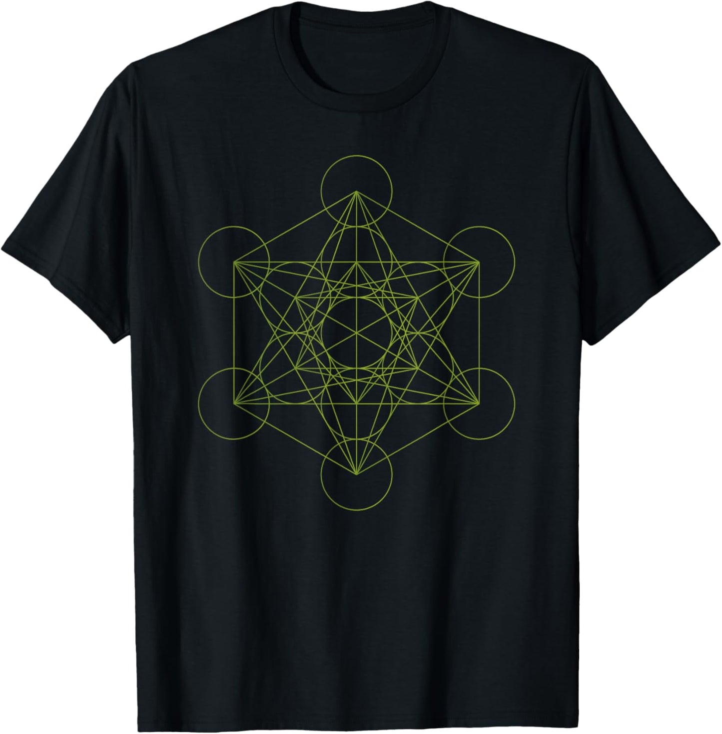 Sacred Geometry Metatron’s Cube Occult Spiritual Yoga T-Shirt - T-Shirt | Black