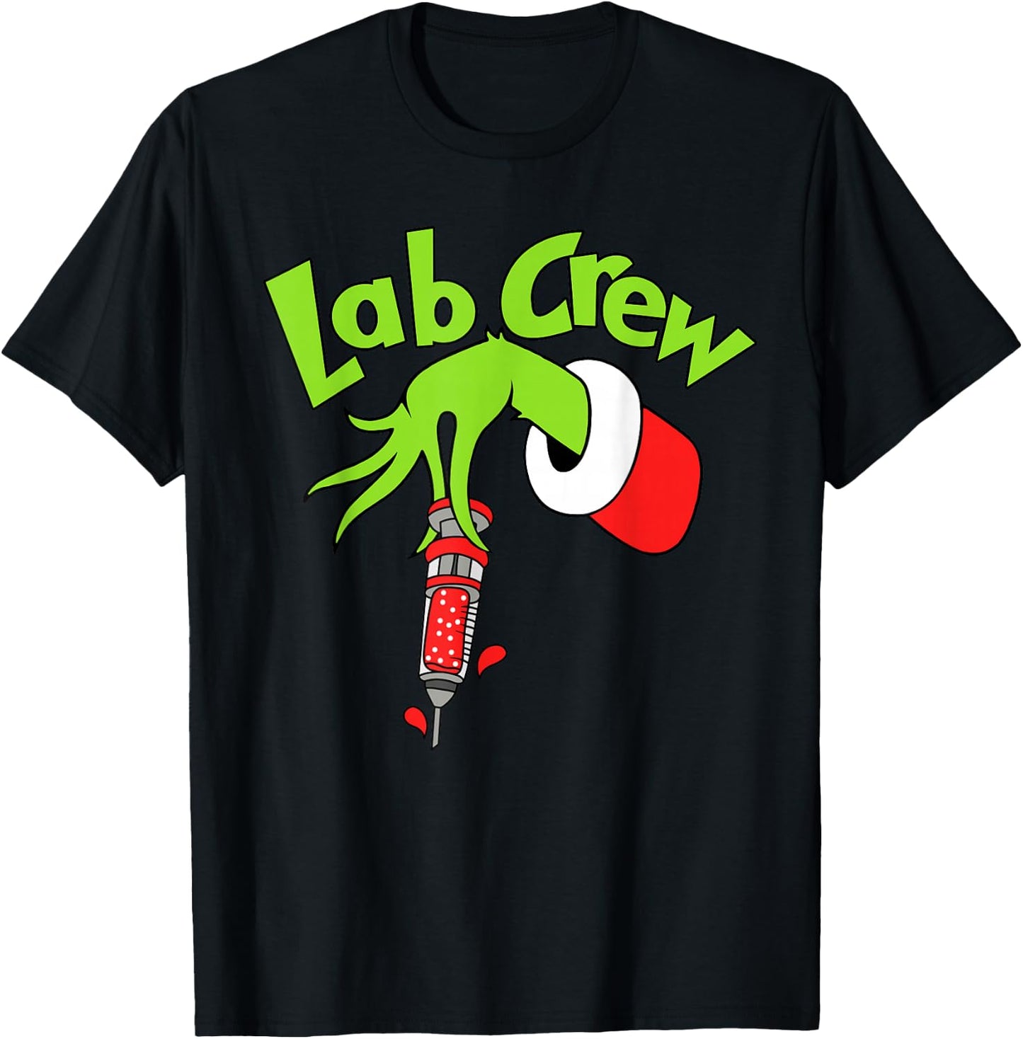 Lab Crew Merry Christmas Laboratory Tech Nurse Xmas Pajamas T-Shirt - T-Shirt | Black