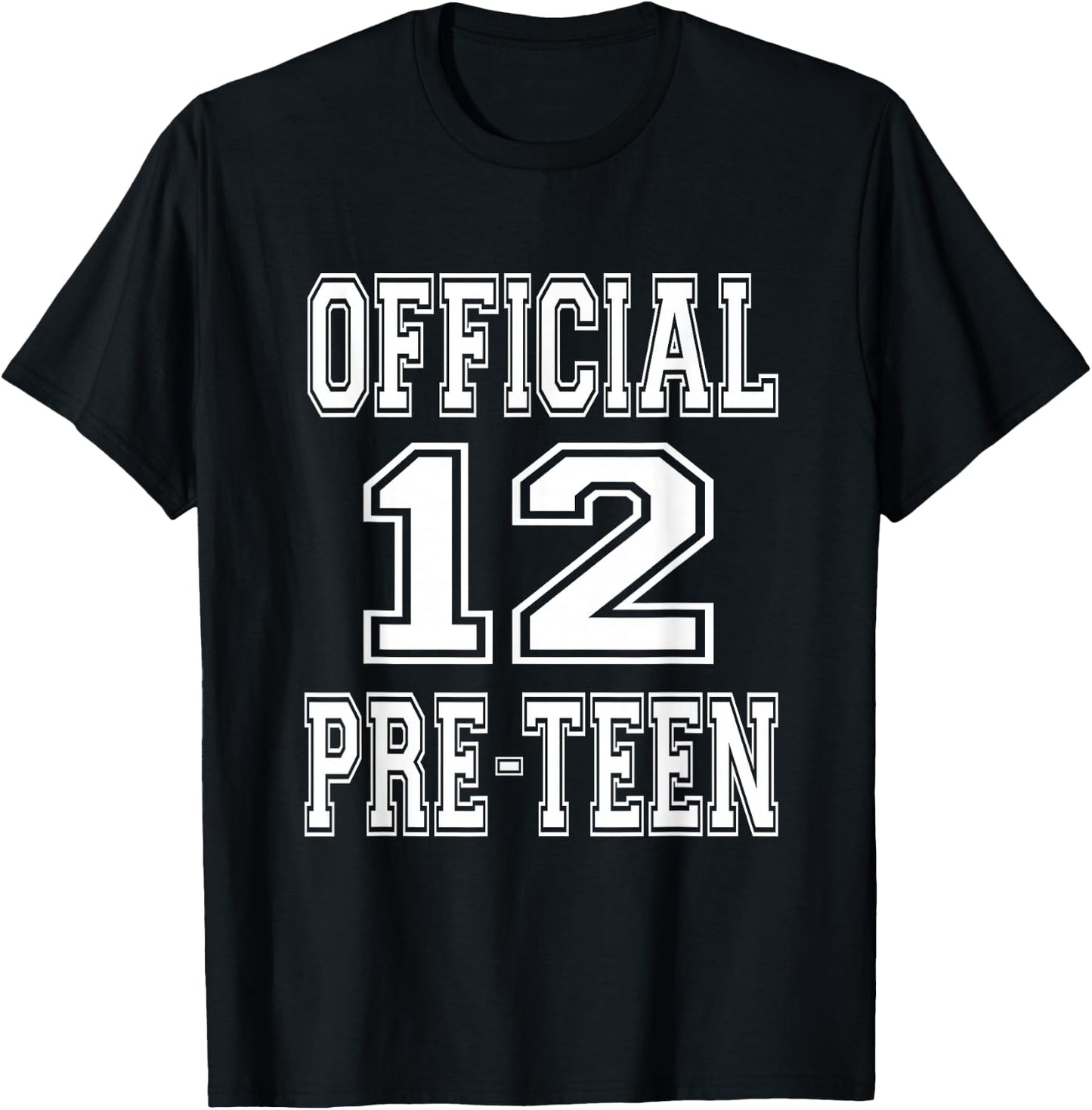 Official 12 Preteen 12th Birthday Gift Boys And Girls T-Shirt - T-Shirt | Black