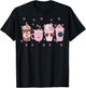 Valentine Coffee, Pink Coffee, Valentine's day, Pink Hearts T-Shirt - T-Shirt | Black