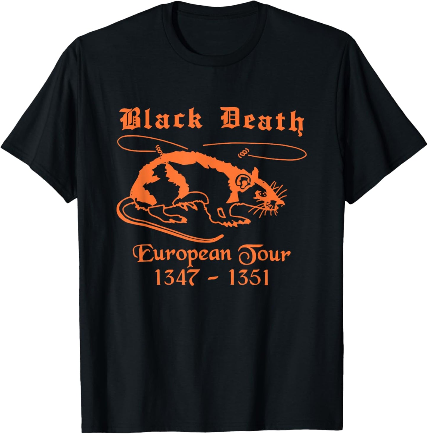 Double Sided Front and Back | Black Death European Tour T-Shirt - T-Shirt | Black
