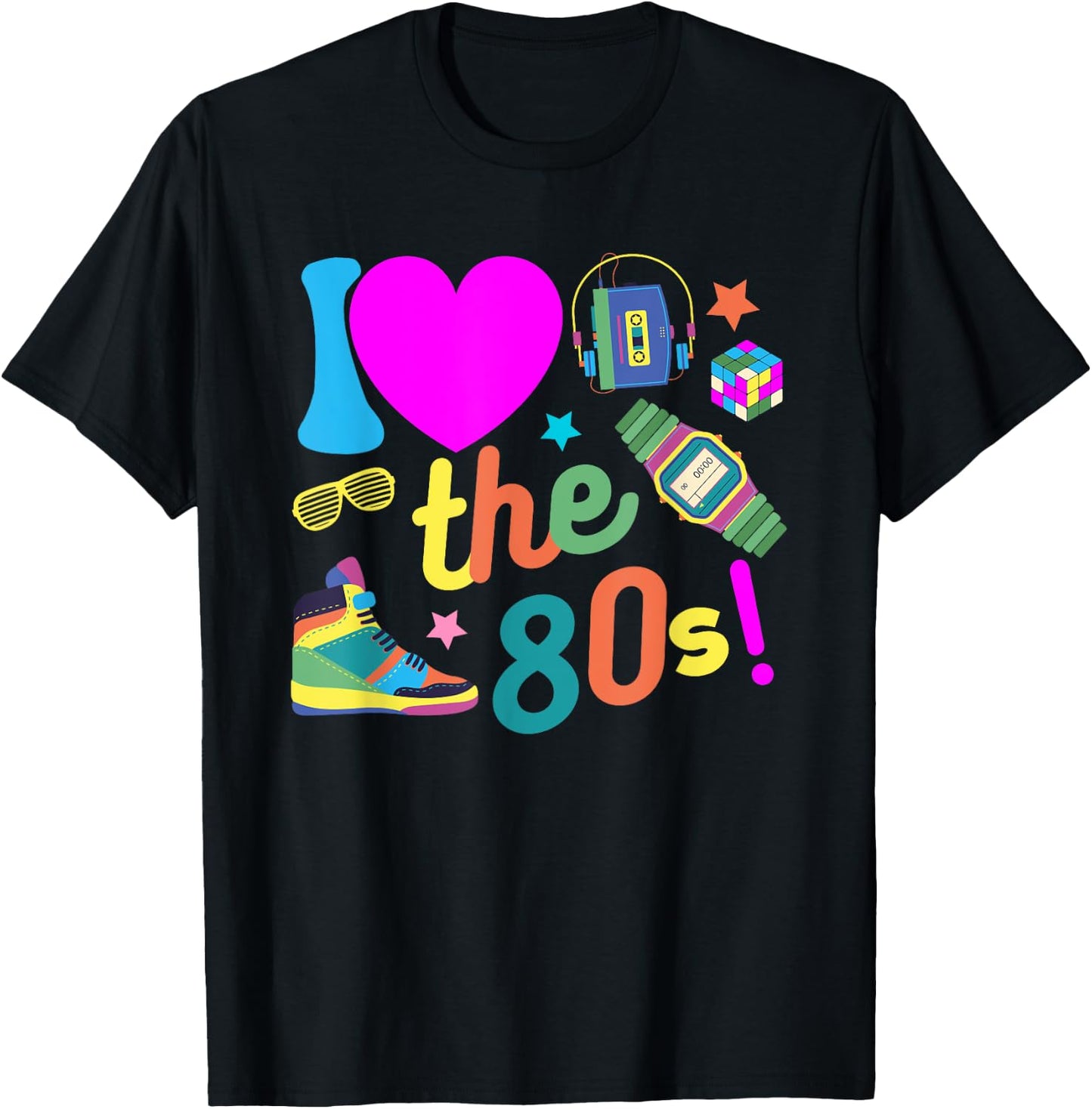 I love The 80s Funny Retro Party 80's Costume Women T-Shirt - T-Shirt | Black