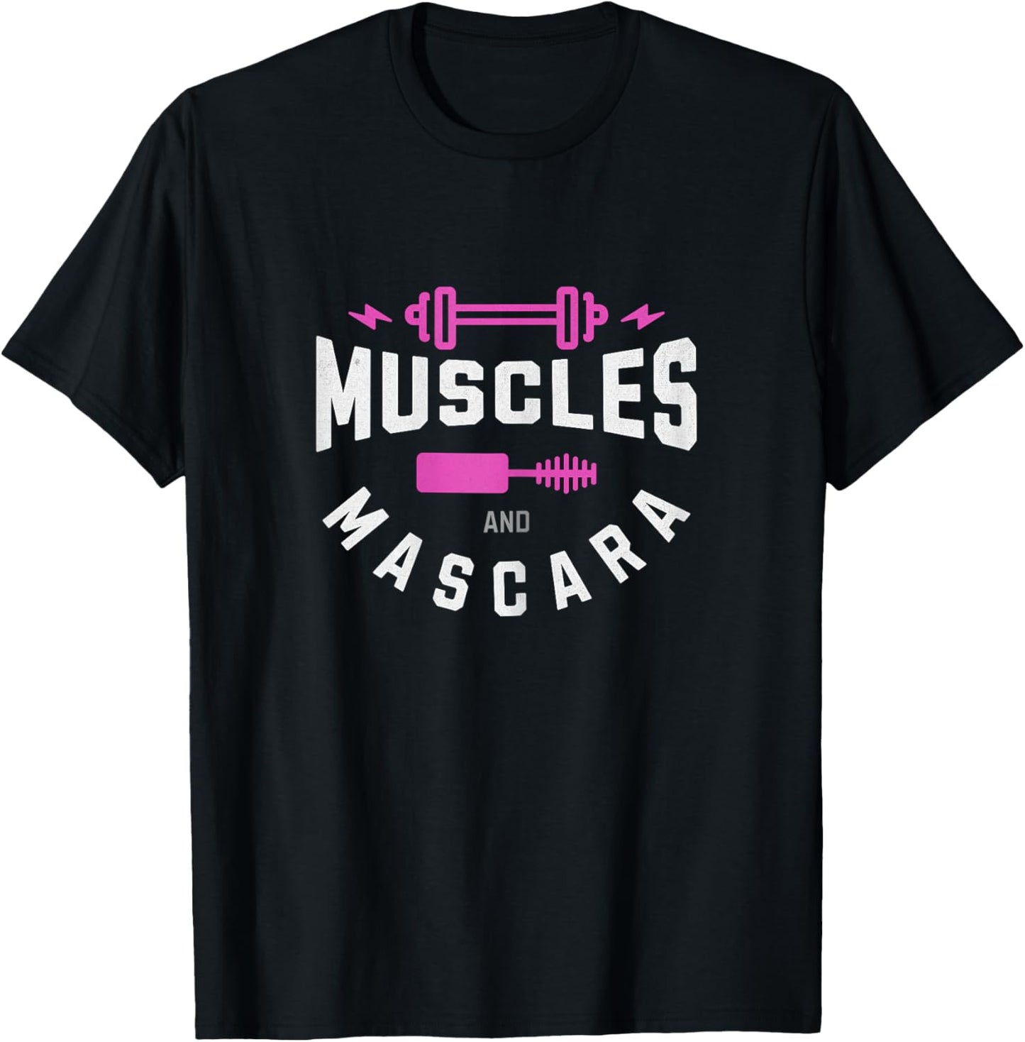 Muscles and Mascara Cute Fitness Gym T-Shirt - T-Shirt | Black