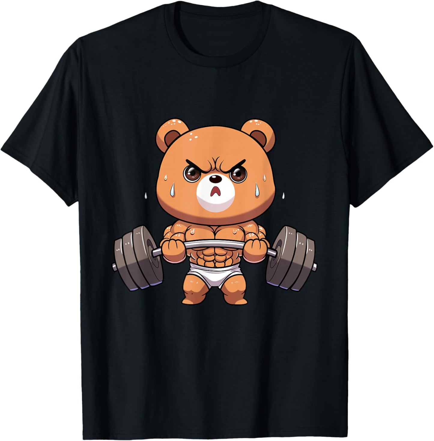 Bear Bodybuilder Bodybuilding Muscle Gym Weightlifting Bear T-Shirt - T-Shirt | Black
