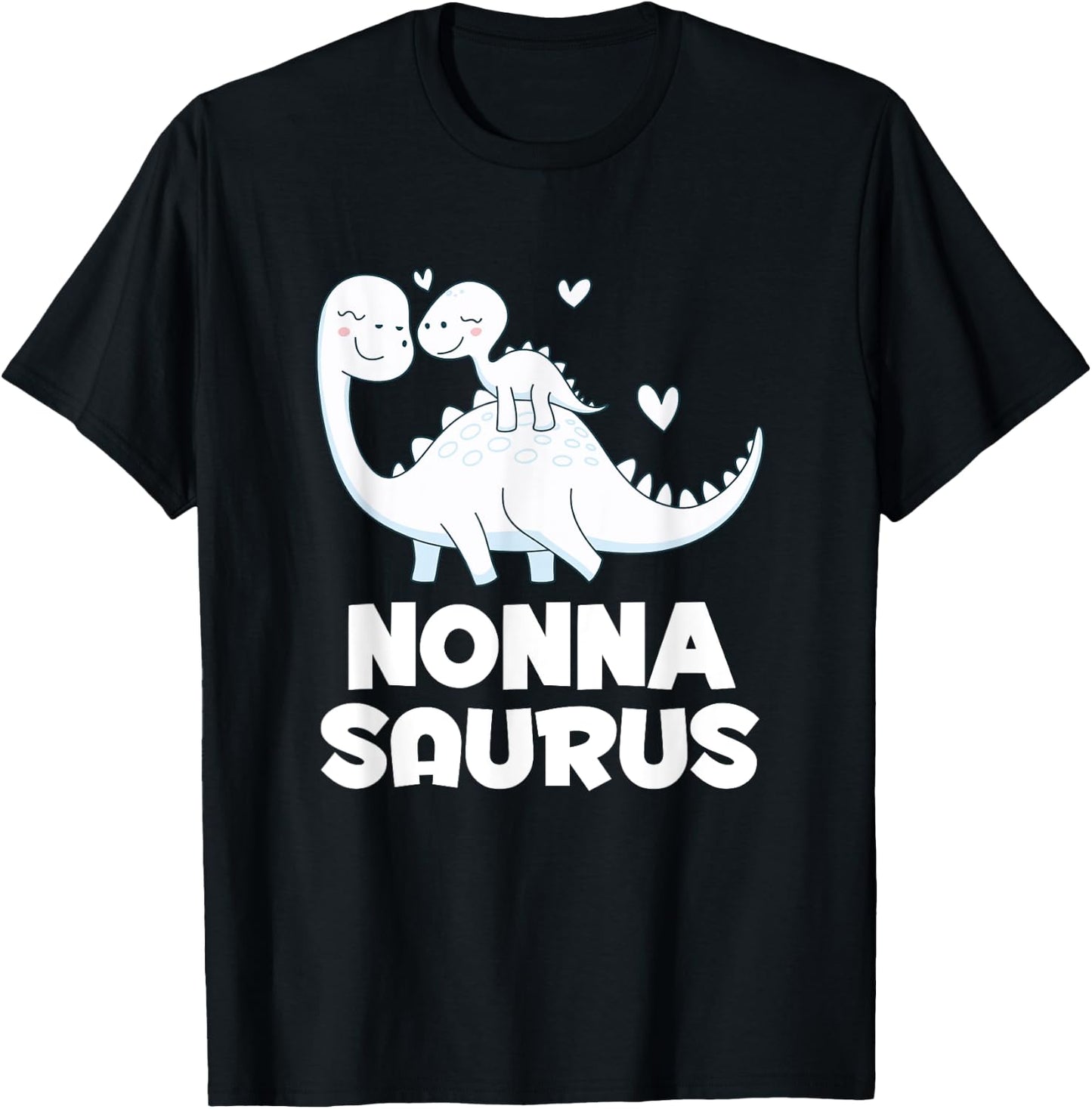 Cute Nonnasaurus Dinosaur Nonna Grandkids T Rex T-Shirt - T-Shirt | Black