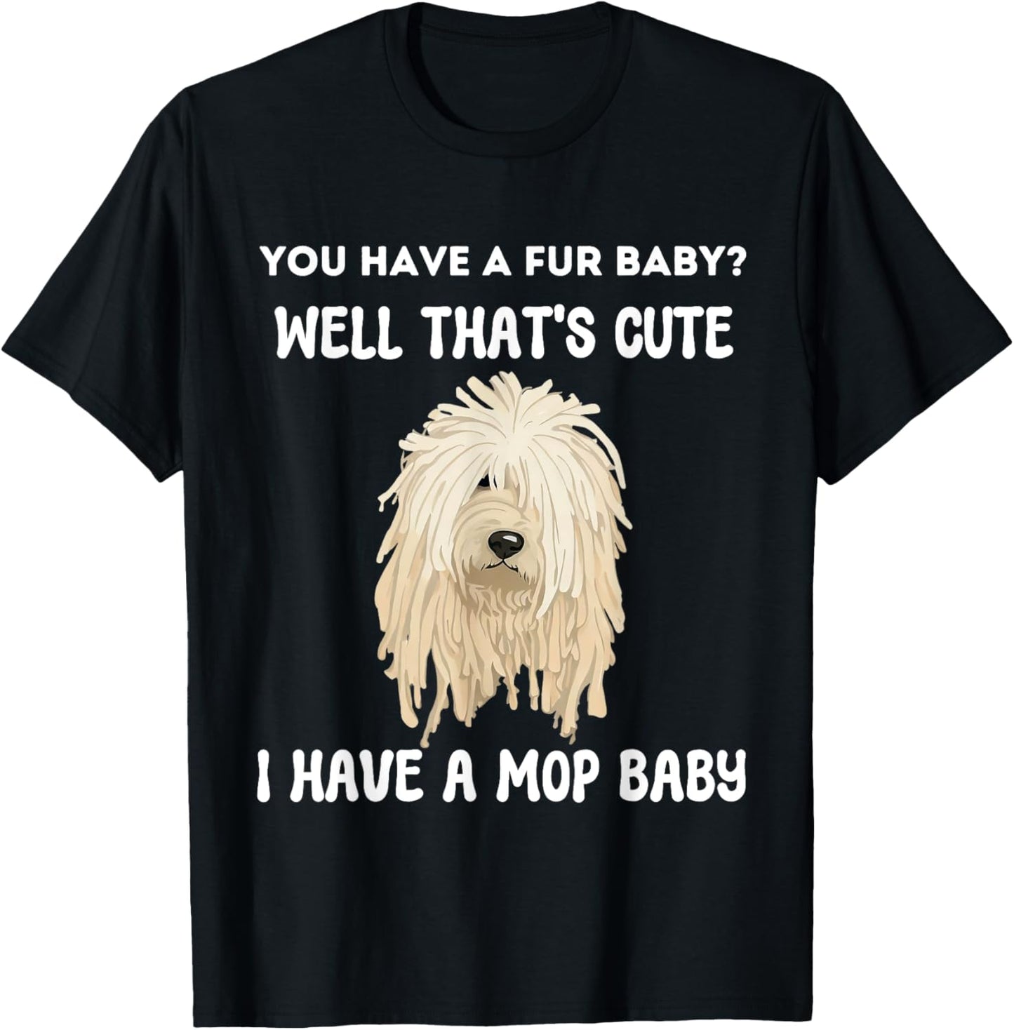 Funny Komondor Mop Dog, Cute Hungarian Sheepdog Women Men T-Shirt - T-Shirt | Black