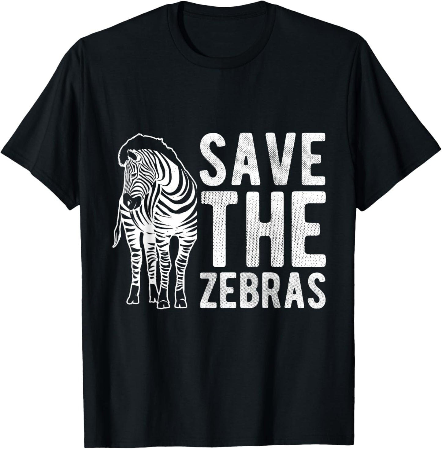 SAVE THE Zebras Zebra Conservation Wildlife Fan Nature T-Shirt - T-Shirt | Black