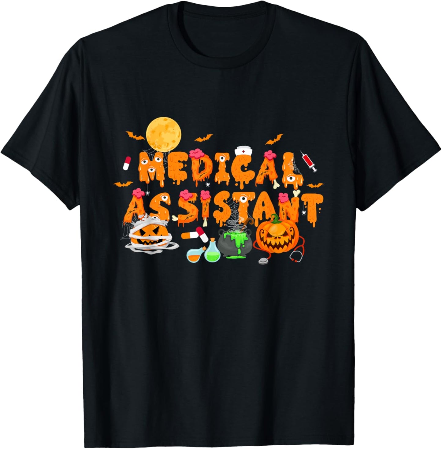 Men Women Medical Assistant Scary Halloween Zombie Costume T-Shirt - T-Shirt | Black