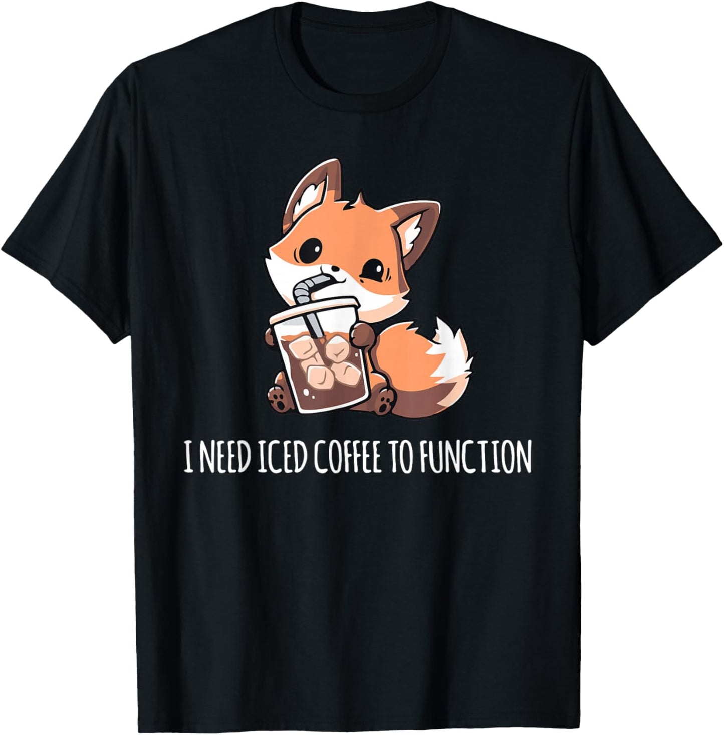 Need Iced Coffee to Function Shirt Funny Coffee Shirt Iced T-Shirt - T-Shirt | Black