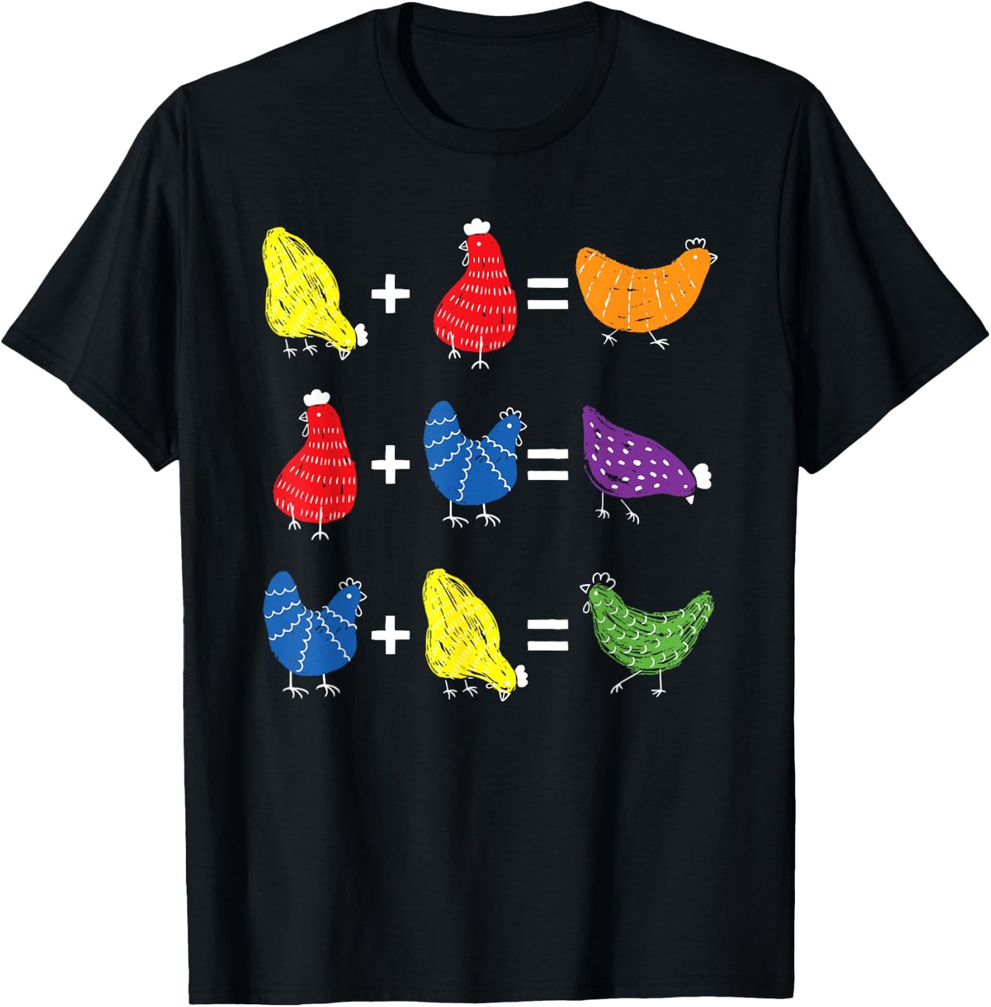 Chicken Themed Color Theory Educational Art Teacher Artist T-Shirt - T-Shirt | Black