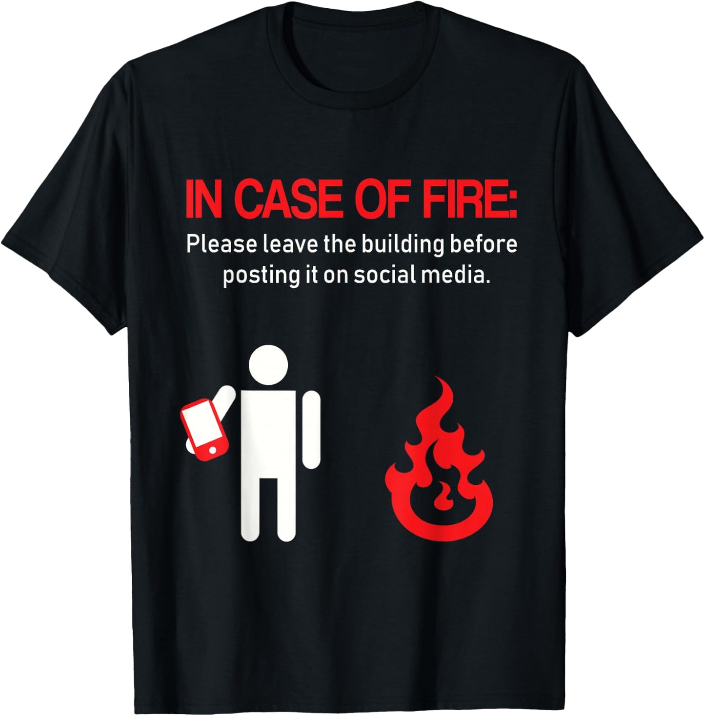 Funny Fire Fighter In case of fire shirt millennials T-Shirt - T-Shirt | Black