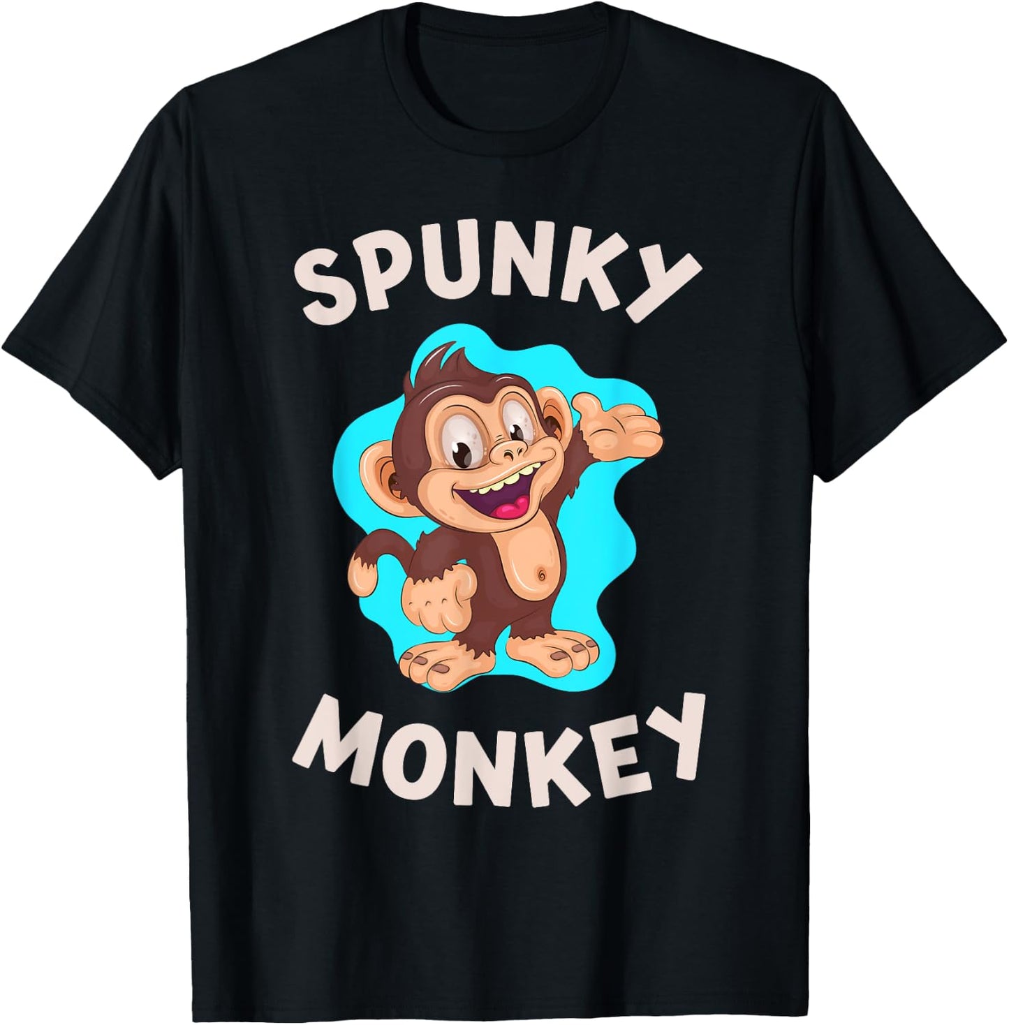Spunky Monkey Cute Little Children's T-Shirt - T-Shirt | Black