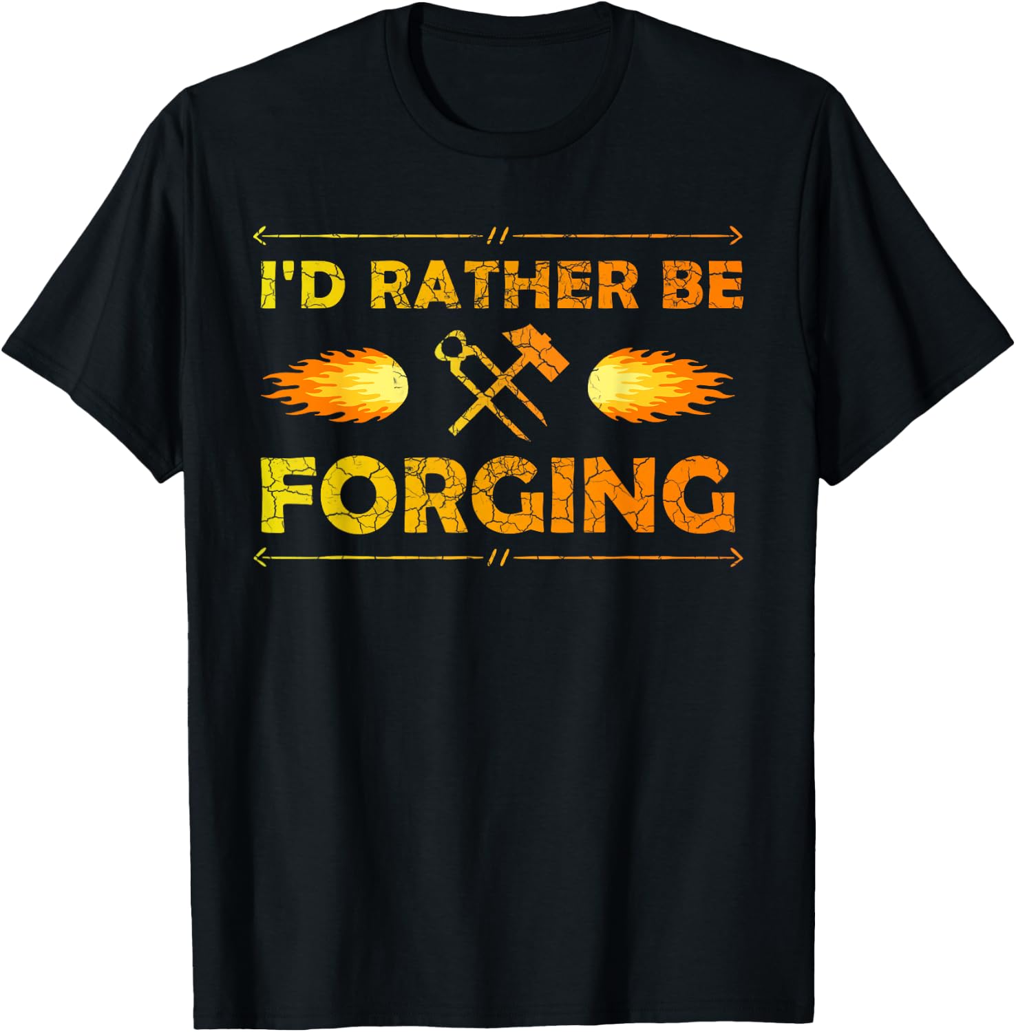 I'D Rather Be Forging Blacksmith Knifemaker Gift T-Shirt - T-Shirt | Black