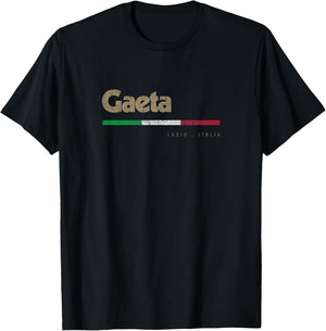 Gaeta Italian City Retro Italy Flag T-Shirt - T-Shirt | Black