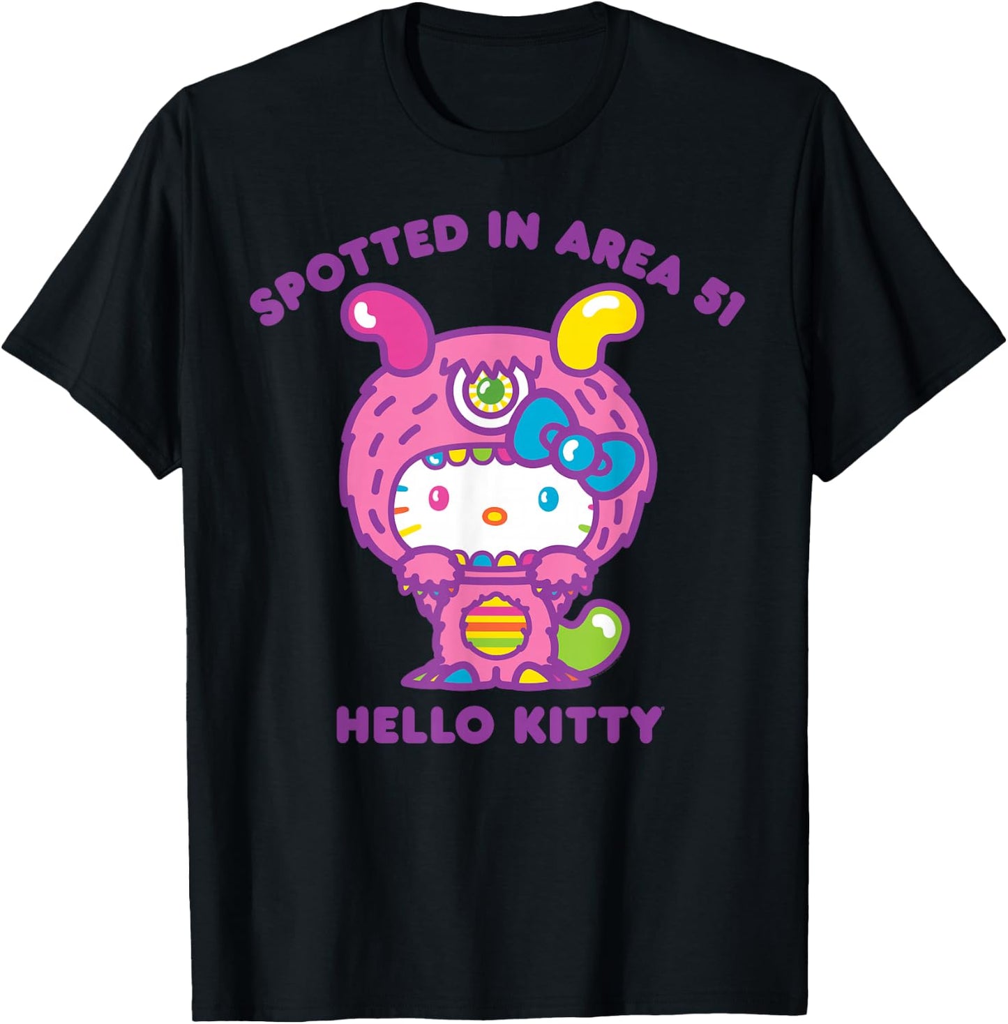 Hello Kitty Spotted in Area 51 Alien Sighting T-Shirt - T-Shirt | Black