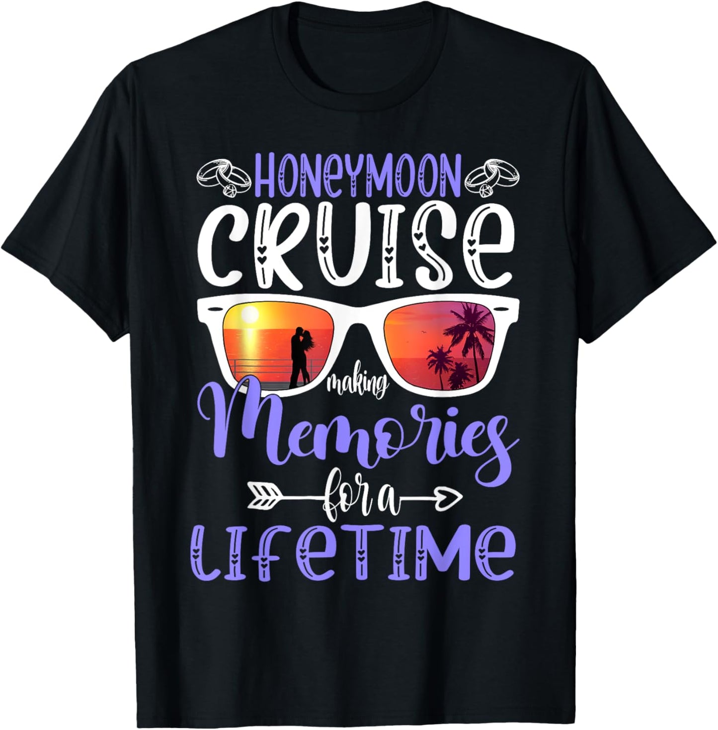 Husband Wife Our Wedding Anniversary Honey Moon Cruise Trip T-Shirt - T-Shirt | Black