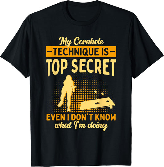Funny Bean Bags Corn Hole Women Cornhole T-Shirt - T-Shirt | Black