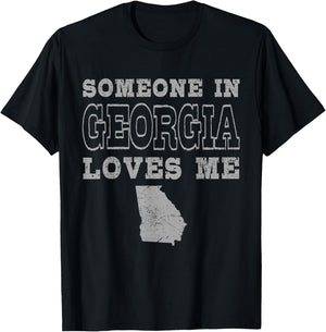 Someone In Georgia Loves Me Vintage US State T-Shirt - T-Shirt | Black