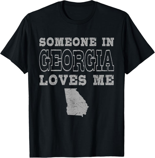 Someone In Georgia Loves Me Vintage US State T-Shirt - T-Shirt | Black
