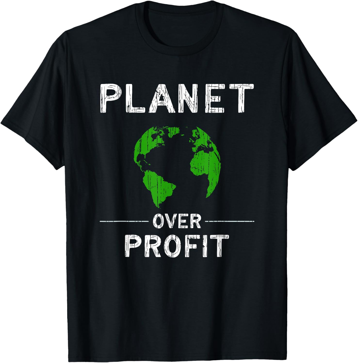 Green Environmental Art and Ecology Planet Awareness T-Shirt - T-Shirt | Black