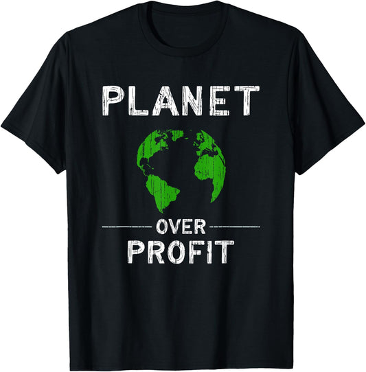 Green Environmental Art and Ecology Planet Awareness T-Shirt - T-Shirt | Black