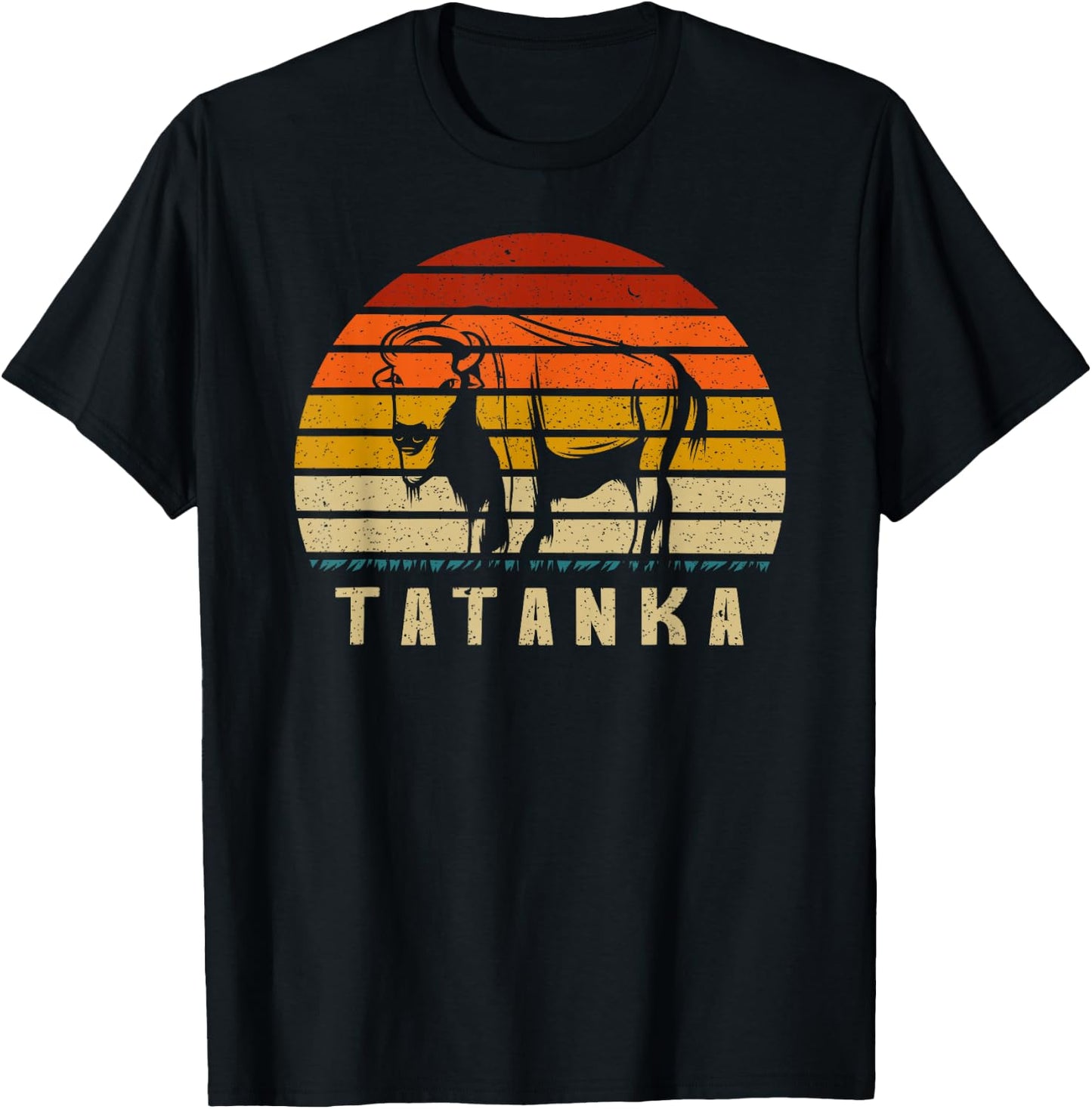 Retro Vintage American Buffalo Tatanka animal Gift T-Shirt - T-Shirt | Black