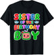 Sister Of The Birthday Boy Funny melon Family Matching T-Shirt - T-Shirt | Black