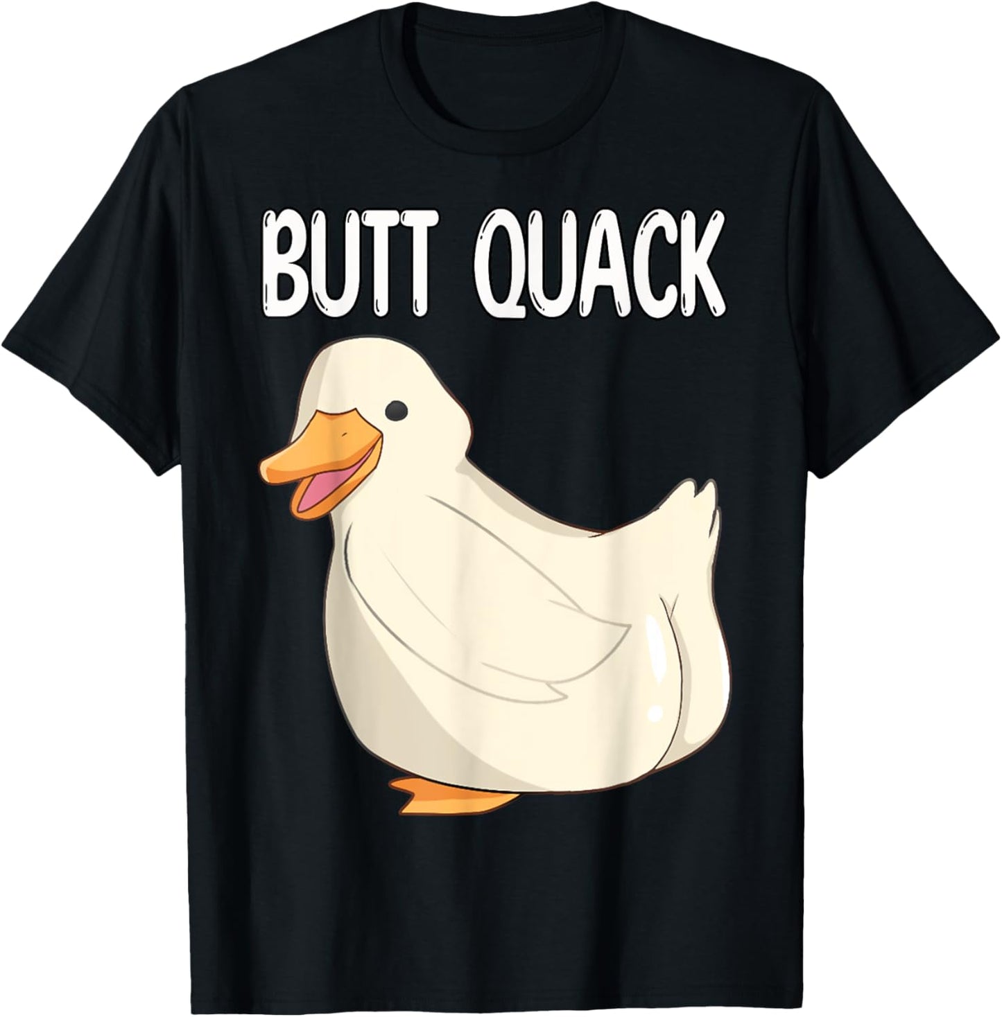 Funny Duck Pun - Butt Quack Butt Crack T-Shirt - T-Shirt | Black