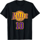 10 Years Old Birthday Basketball Baller Purple And Yellow T-Shirt - T-Shirt | Black