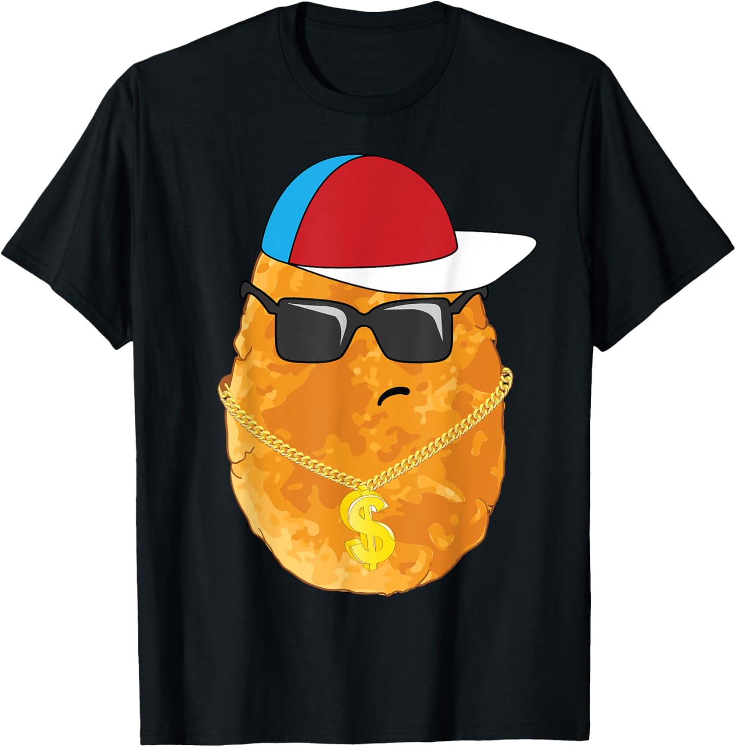 Cool Chicken Nugget Art For Boys Kids Chicken Nugget Lover T-Shirt - T-Shirt | Black