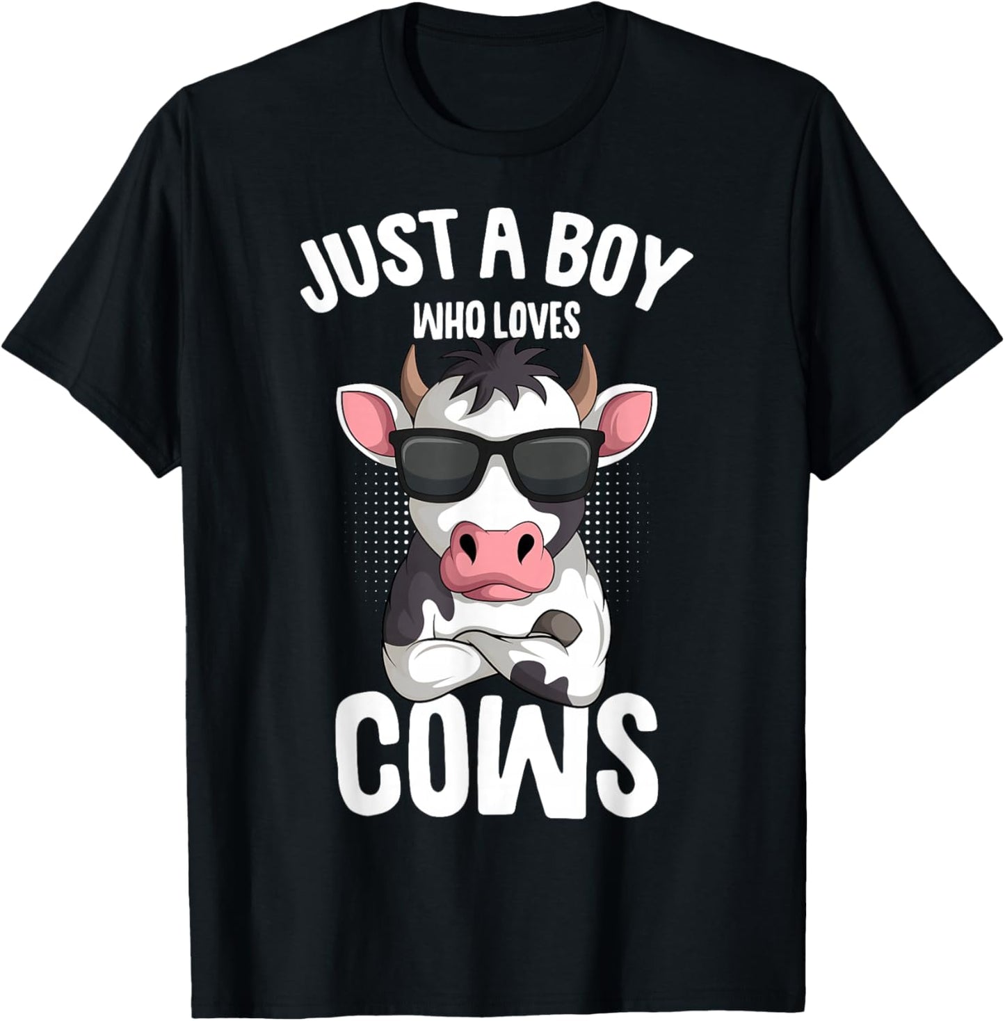 Just A Boy Who Loves Cows Farmer Kids Cow Toddler Boys T-Shirt - T-Shirt | Black