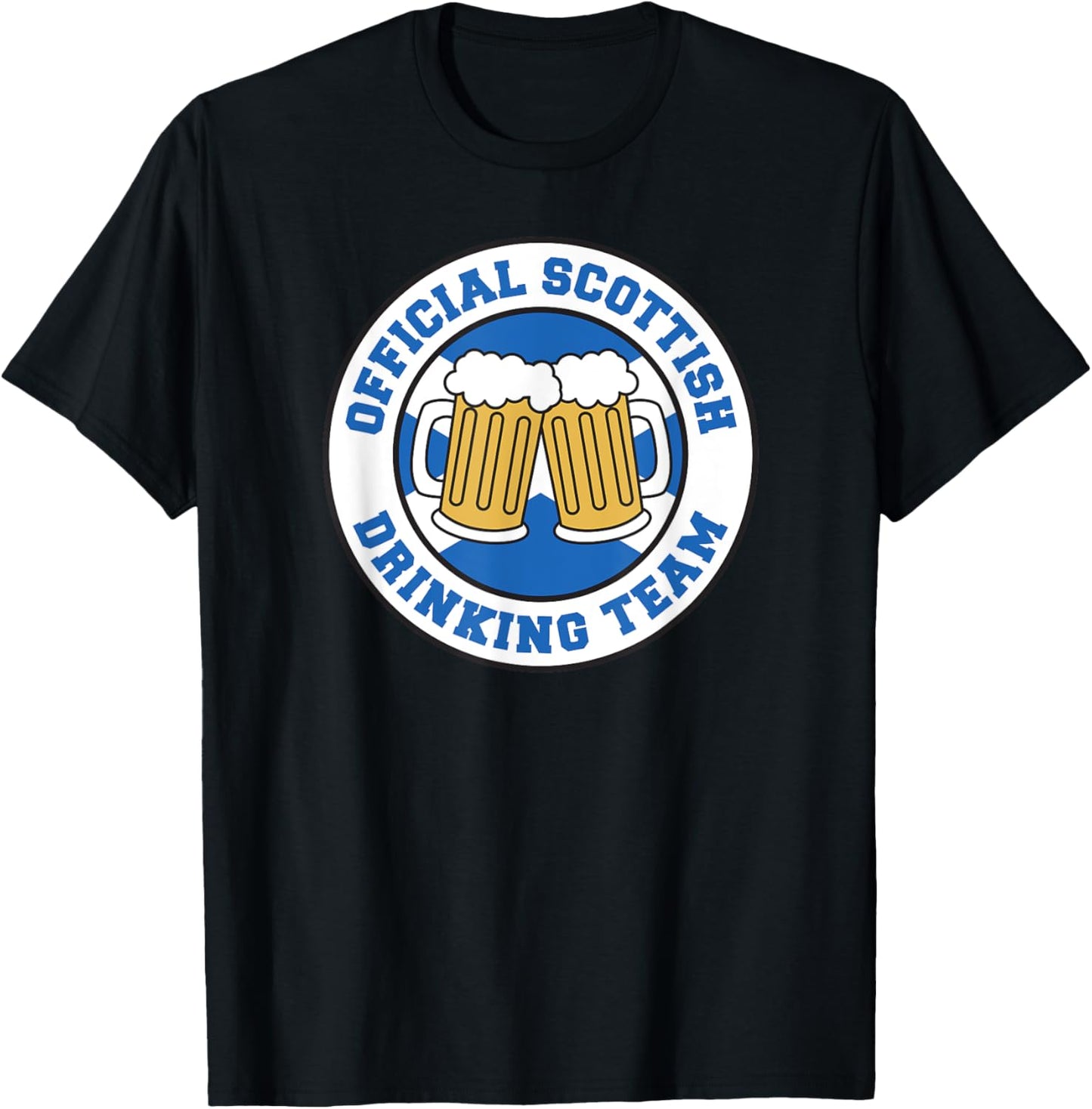 Official Scottish Drinking Team Flag of Scotland Beer Funny T-Shirt - T-Shirt | Black
