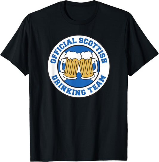 Official Scottish Drinking Team Flag of Scotland Beer Funny T-Shirt - T-Shirt | Black